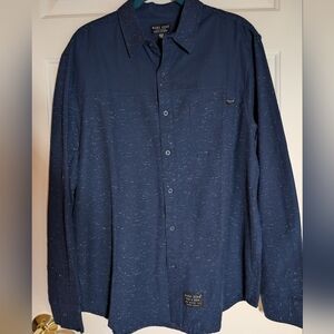 MARC ECKO-men’s Navy ‘CUT & SEW’ Long sleeve button-up shirt